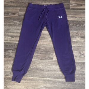 True Religion Purple Large Women’s Joggers with Logo